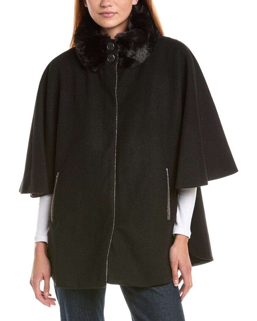 Via Spiga Button Front Collar Cape