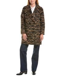 Via Spiga Via Spiga Double-Breasted Zebra Coat