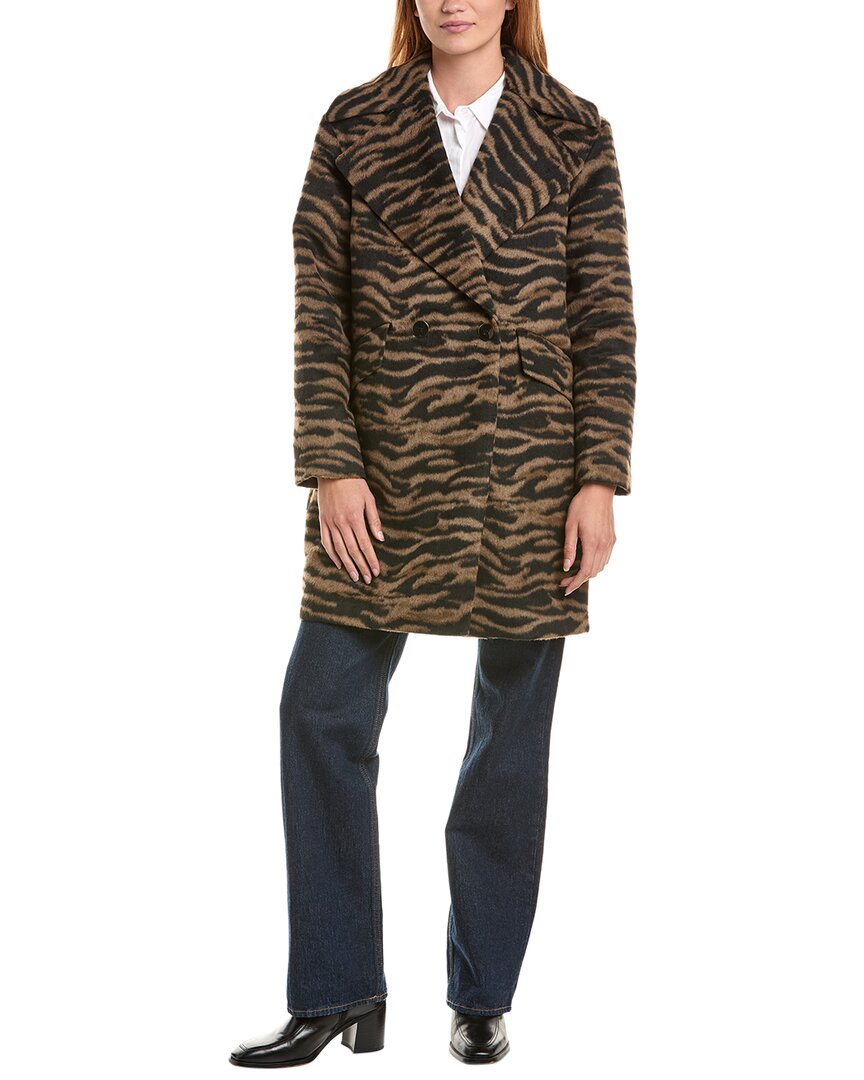 Via Spiga Via Spiga Double-Breasted Zebra Coat