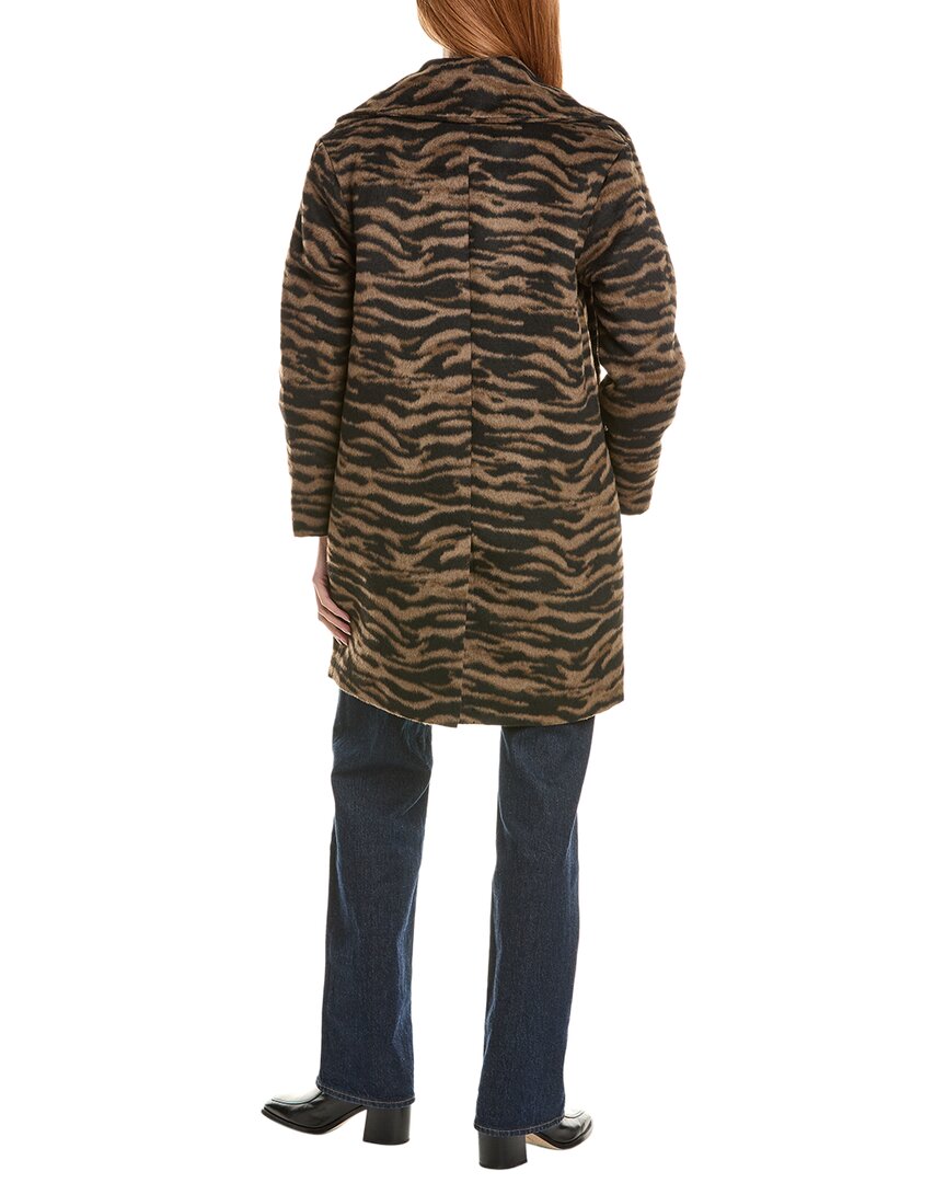 Via Spiga Via Spiga Double-Breasted Zebra Coat