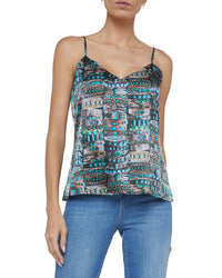 Lagence Jane Spaghetti Strap Silk Top