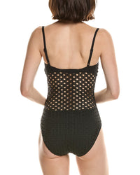 Carmen Marc Valvo Scoop Neck One-Piece