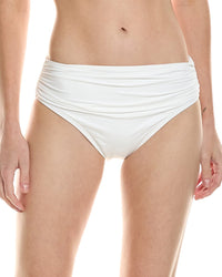 Carmen Marc Valvo Shirred Waist Bikini Bottom