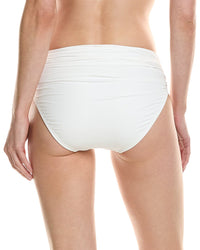 Carmen Marc Valvo Shirred Waist Bikini Bottom