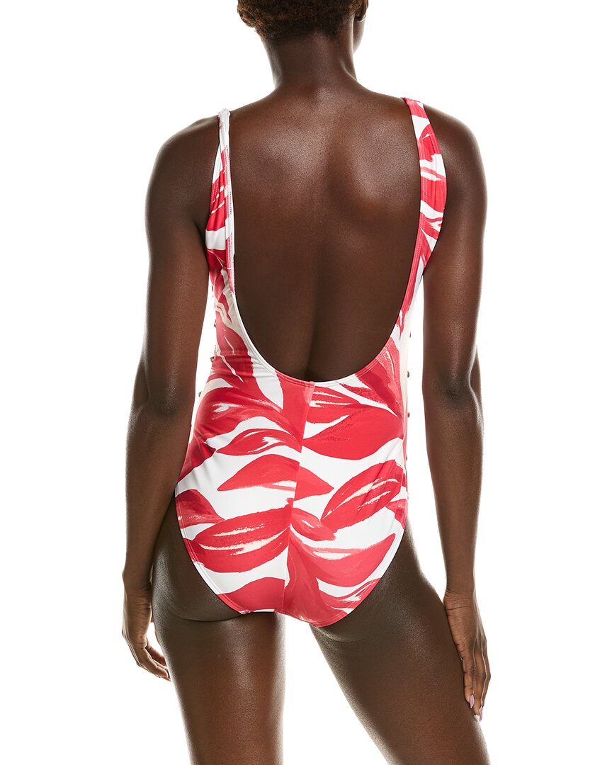 Carmen Marc Valvo Scoop Neck One-Piece