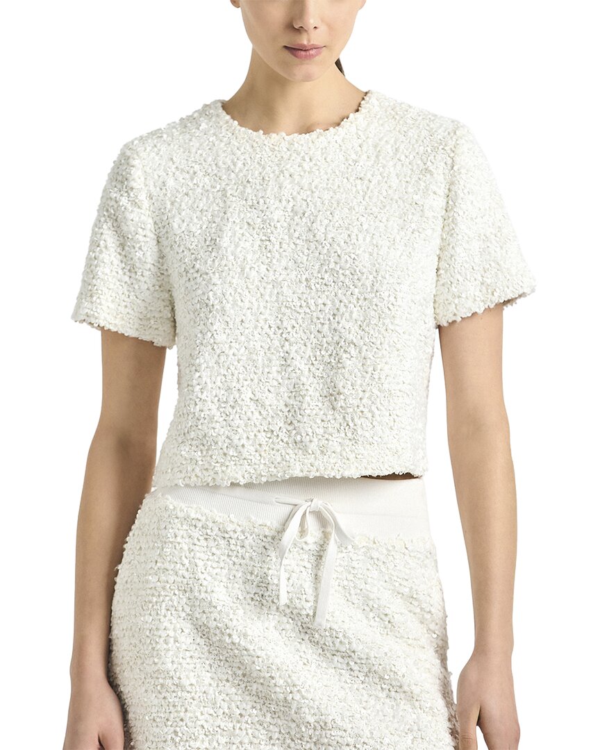 Derek Lam 10 Crosby Syrena Paillette Boucle Cropped Boxy Tee