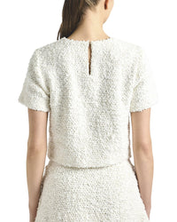 Derek Lam 10 Crosby Syrena Paillette Boucle Cropped Boxy Tee
