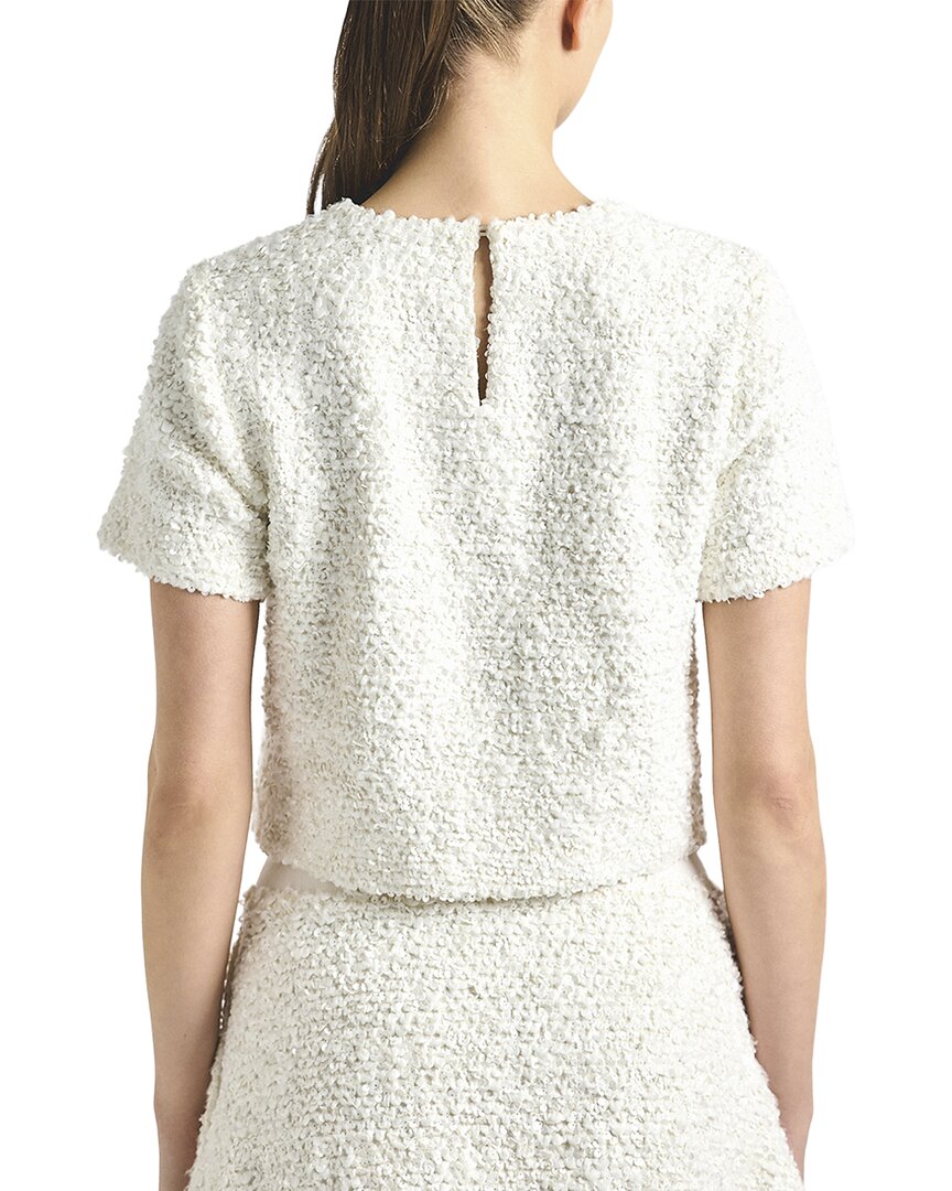 Derek Lam 10 Crosby Syrena Paillette Boucle Cropped Boxy Tee