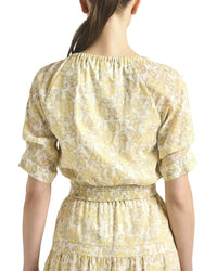 Derek Lam 10 Crosby Derek Lam 10 Crosby Suri Printed Voile Tuck Front Top