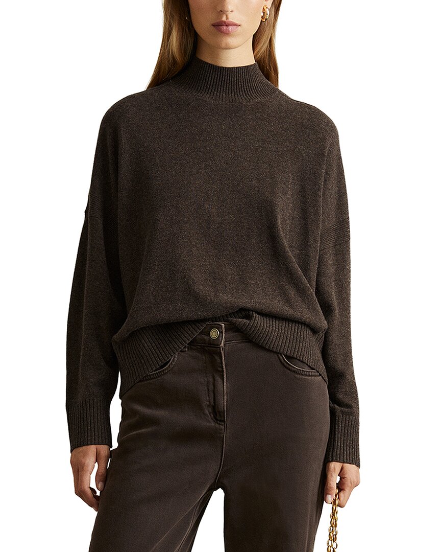 Reiss Alicia Knitted Funnel Neck Wool-Blend Top