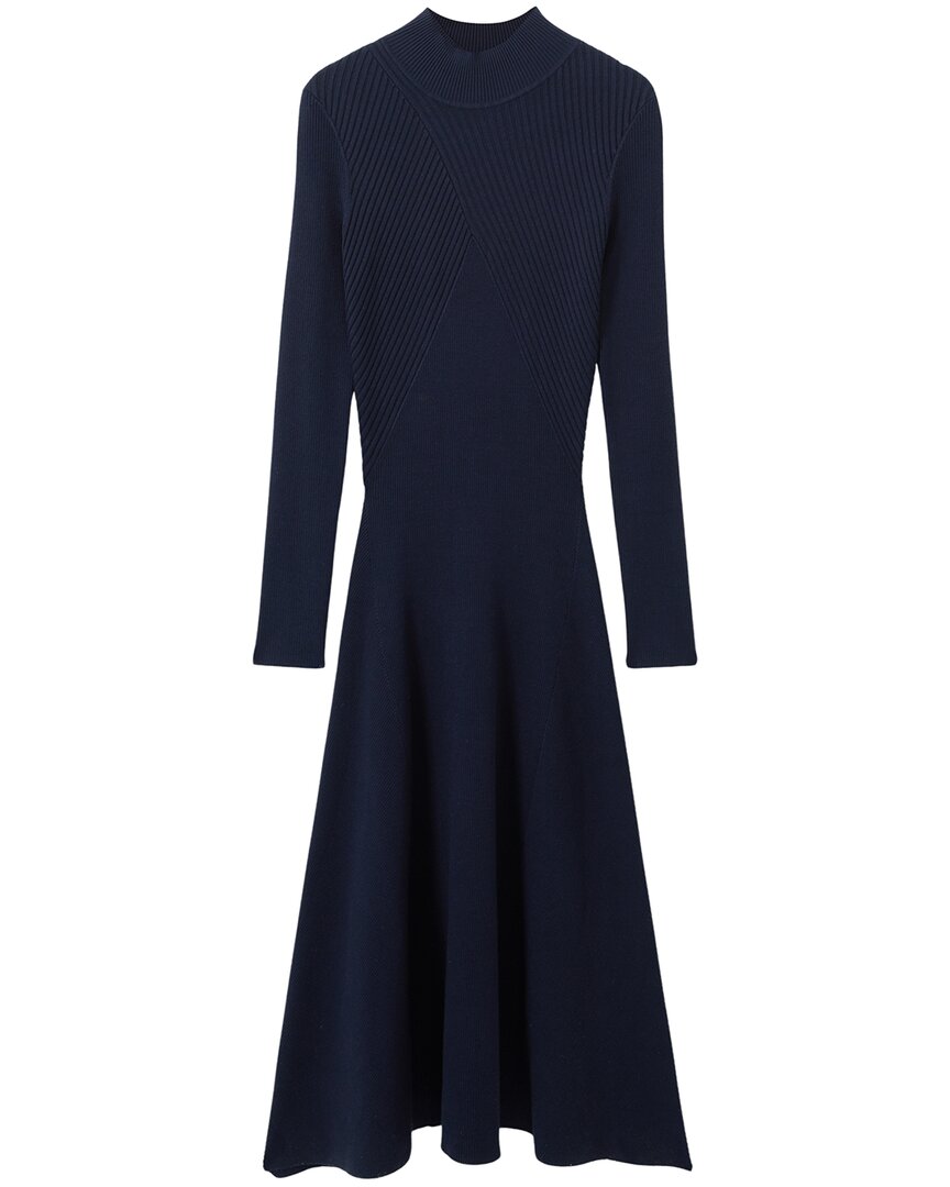 Reiss Hannah-Plain Fluted Knitted Midi Dress