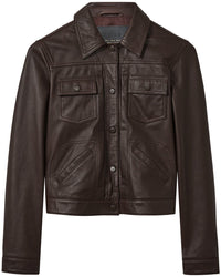Reiss Ely Sheep Leather Trucker Jacket