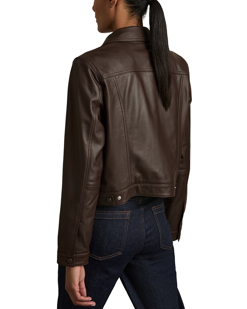 Reiss Ely Sheep Leather Trucker Jacket