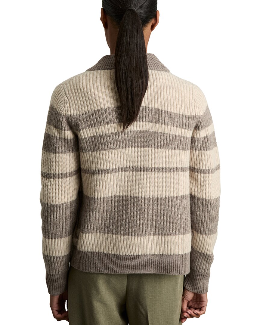 Reiss Alexa-Stripe Zip Through Wool Top