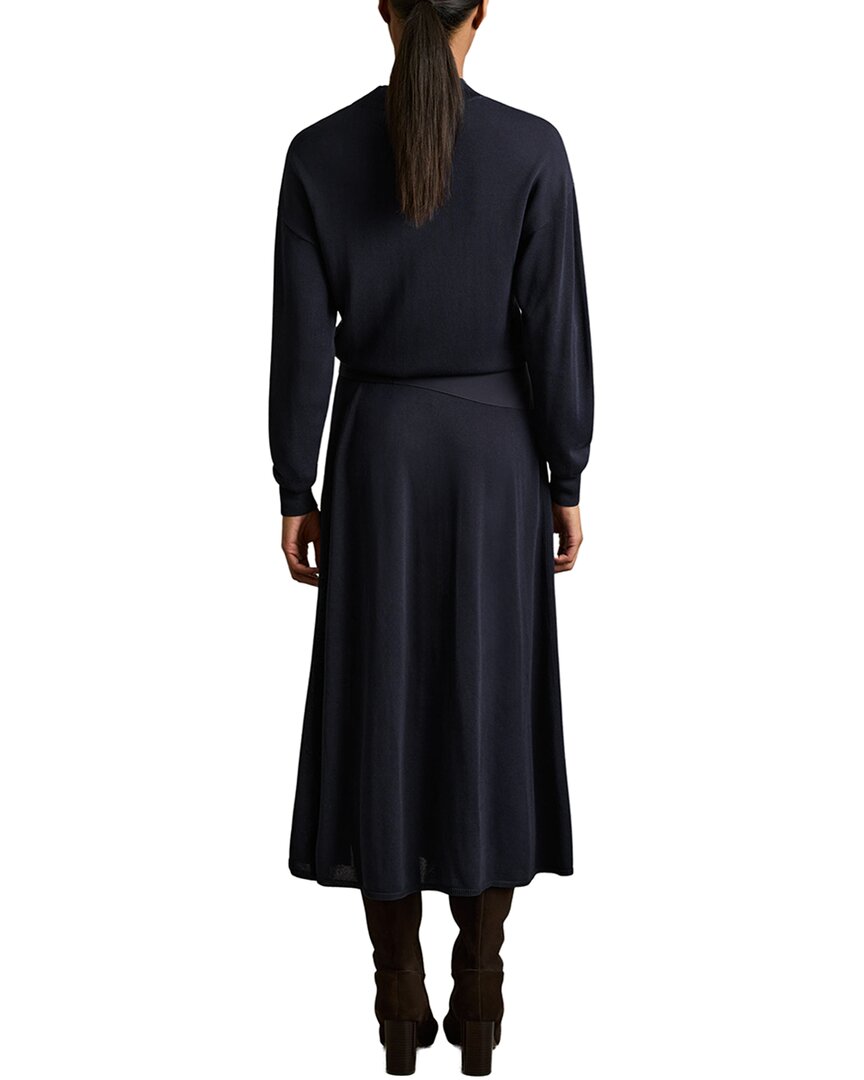 Reiss Alina Belted Knit Woven Maxi Dress