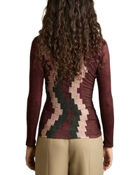 Reiss Gianna Printed Wool-Blend Top