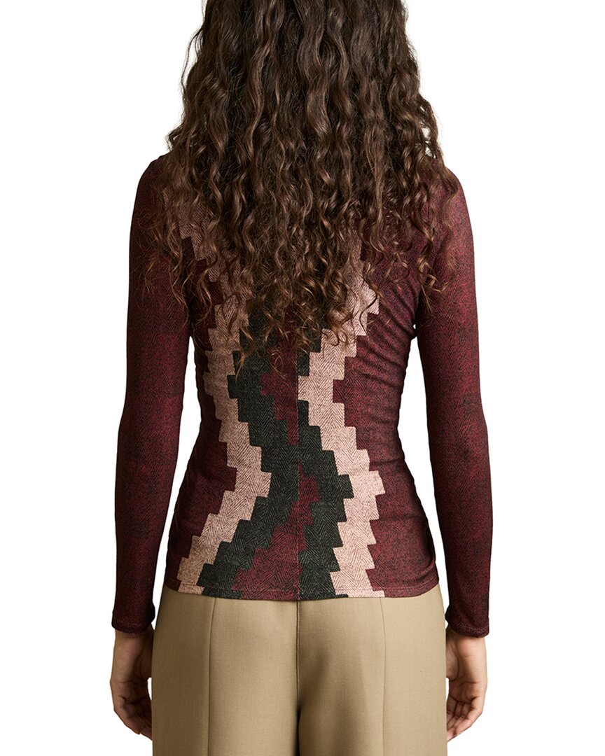 Reiss Gianna Printed Wool-Blend Top