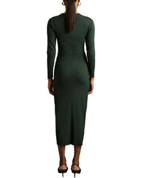 Reiss Ginny Plain Ruched Jersey Midi Dress