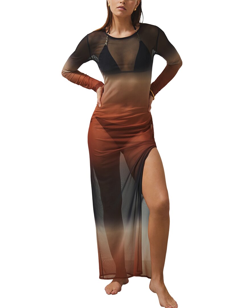 Reiss Sienna Ombre Mesh Maxi Dress
