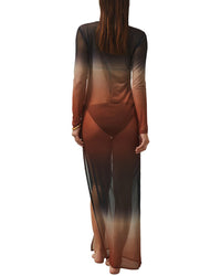 Reiss Sienna Ombre Mesh Maxi Dress