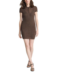 Kenneth Cole Kenneth Cole Variegated Rib Cap Sleeve Polo Dress