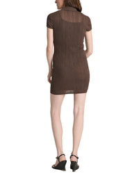 Kenneth Cole Kenneth Cole Variegated Rib Cap Sleeve Polo Dress