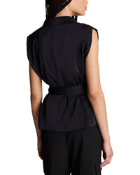 Kenneth Cole Kenneth Cole High Cowl Neck Belted Blouse