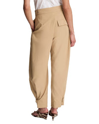 Kenneth Cole Kenneth Cole High Rise Fly Front Waistband Tab Barrel Leg Pant'
