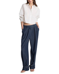 Kenneth Cole Kenneth Cole High Rise Fly Front Belted Cuff Tab Pant