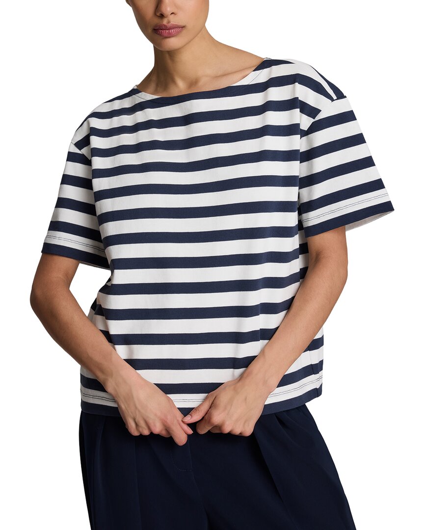 Kenneth Cole Kenneth Cole Boat Neck Boyfriend Stripe T-Shirt