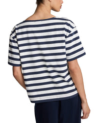 Kenneth Cole Kenneth Cole Boat Neck Boyfriend Stripe T-Shirt