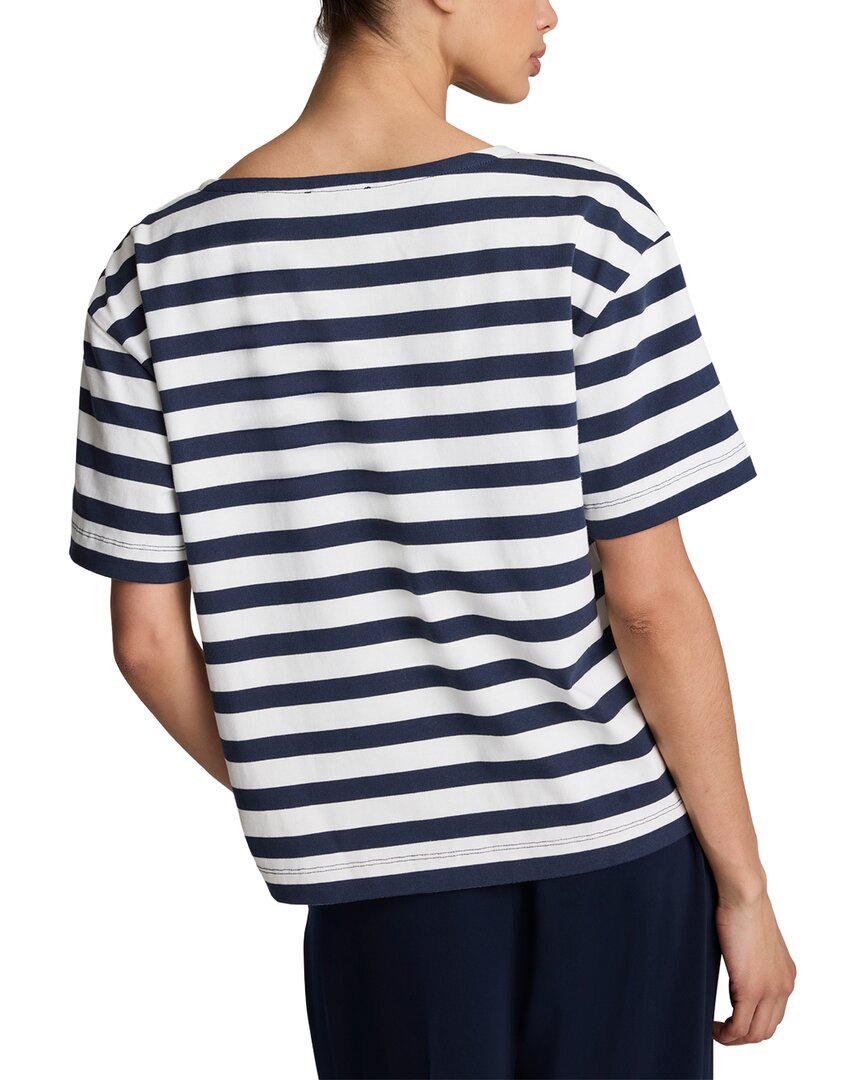 Kenneth Cole Kenneth Cole Boat Neck Boyfriend Stripe T-Shirt