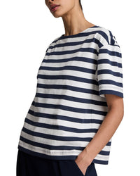 Kenneth Cole Kenneth Cole Boat Neck Boyfriend Stripe T-Shirt