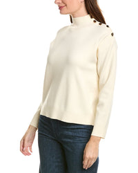 Elie Tahari Embellished Mock Neck Sweater