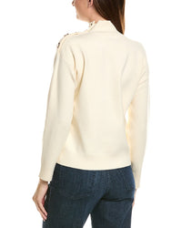 Elie Tahari Embellished Mock Neck Sweater