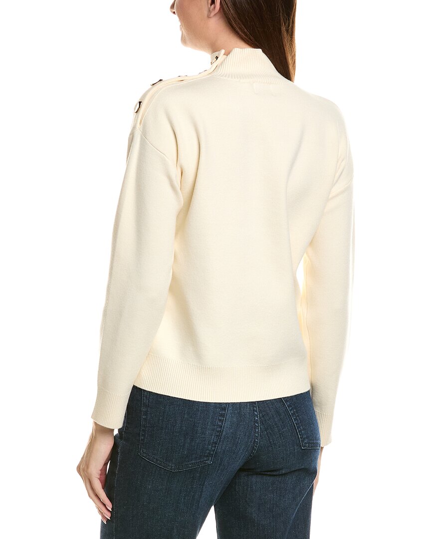 Elie Tahari Embellished Mock Neck Sweater