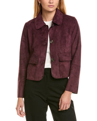 T Tahari T Tahari Crop Faux Suede Jacket