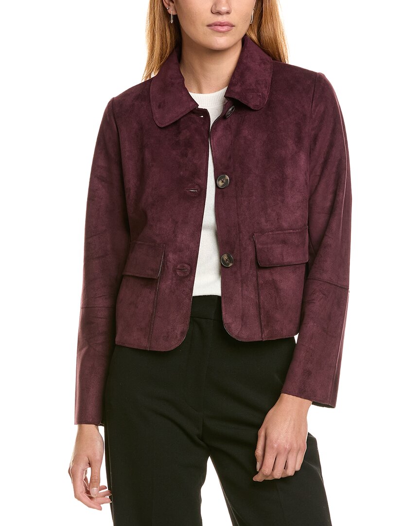 T Tahari T Tahari Crop Faux Suede Jacket