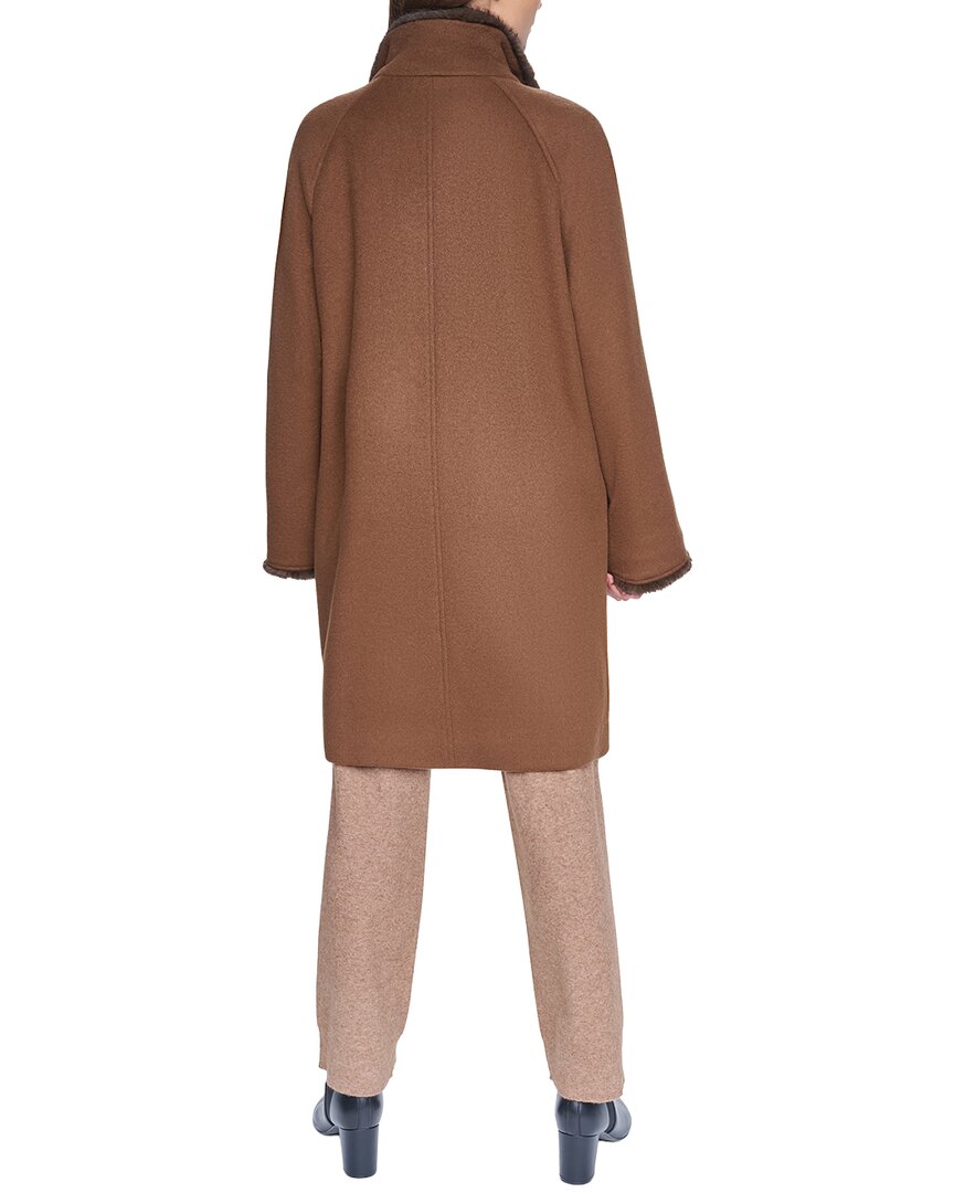 Halston Halston Double-Breasted Wool-Blend Coat