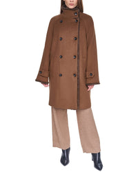 Halston Halston Double-Breasted Wool-Blend Coat