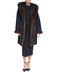 Halston Wool-Blend Down Puffer Coat