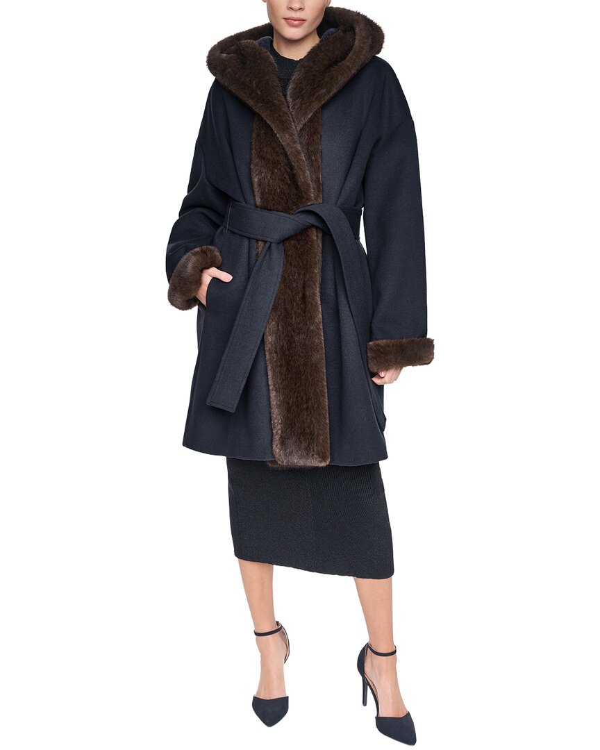 Halston Wool-Blend Down Puffer Coat
