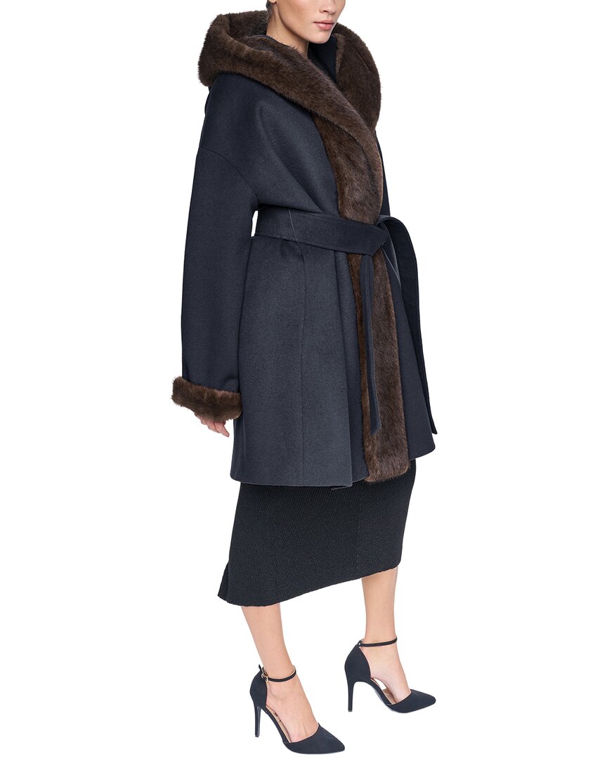 Halston Wool-Blend Down Puffer Coat