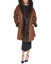 Halston Halston Wool-Blend Down Puffer Coat