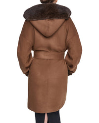 Halston Halston Wool-Blend Down Puffer Coat