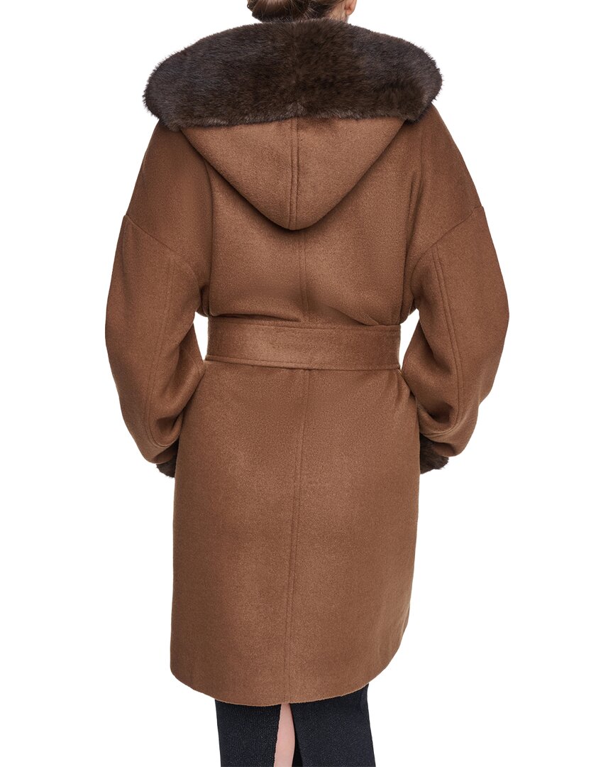 Halston Halston Wool-Blend Down Puffer Coat