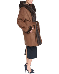 Halston Halston Wool-Blend Down Puffer Coat