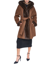 Halston Halston Wool-Blend Down Puffer Coat