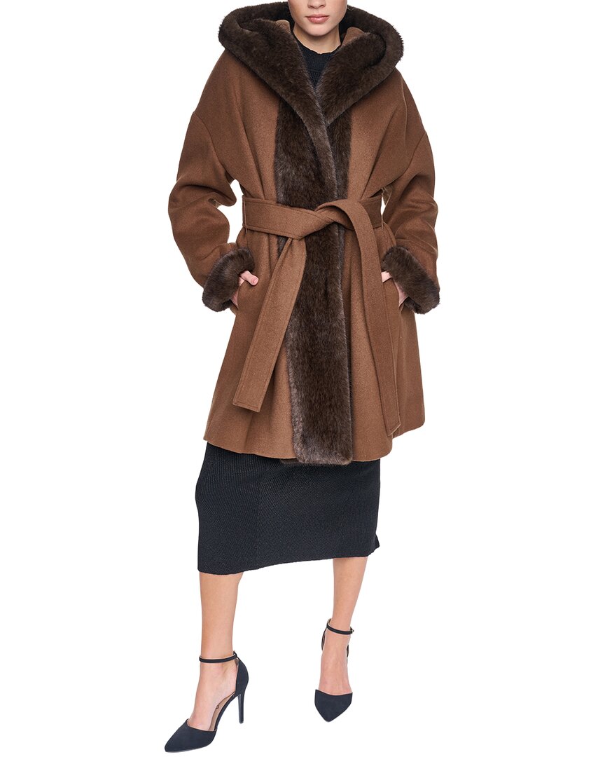 Halston Halston Wool-Blend Down Puffer Coat