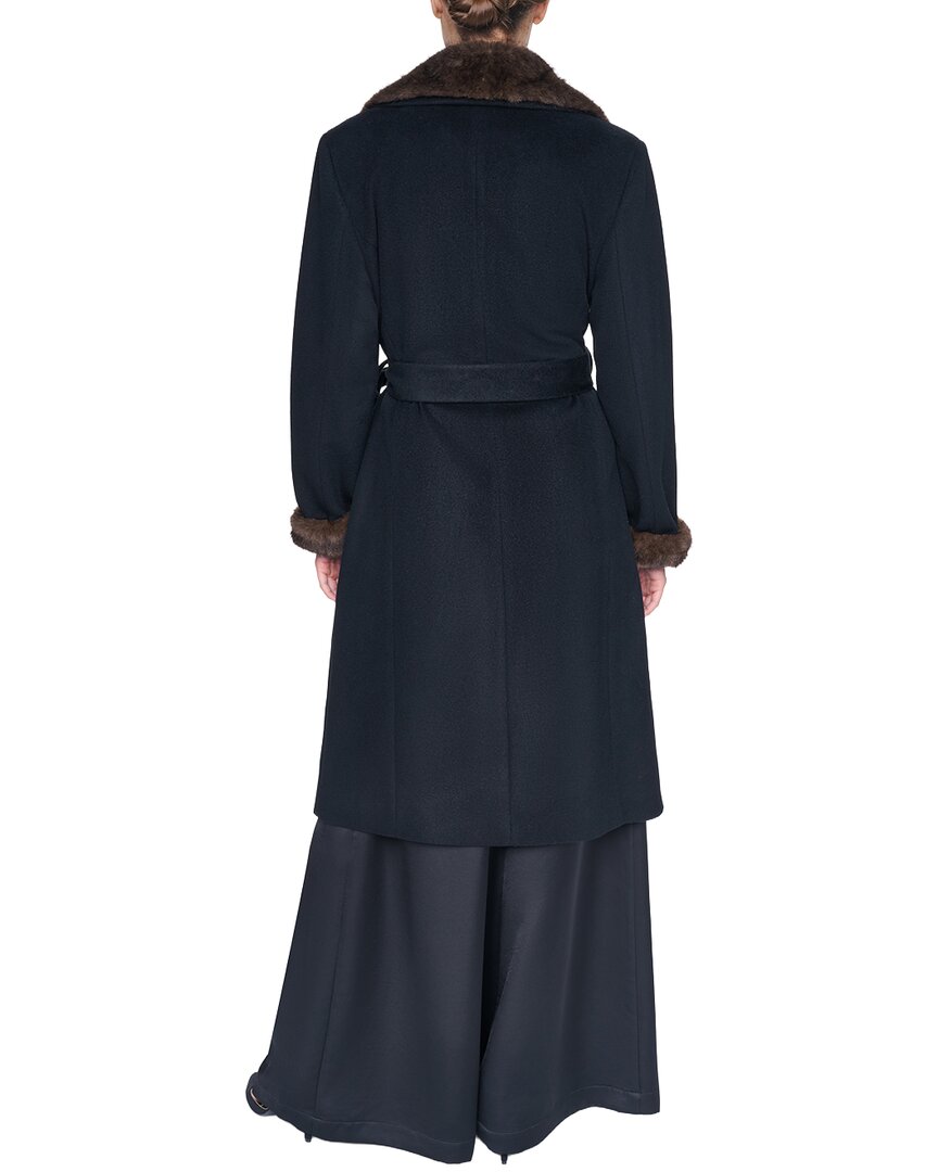 Halston Wool-Blend Notch Collar Coat